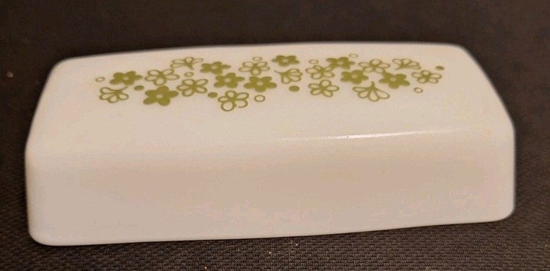 Vintage Pyrex Replacement lid Spring Blossom Crazy Daisy Butter Dish top only gallery