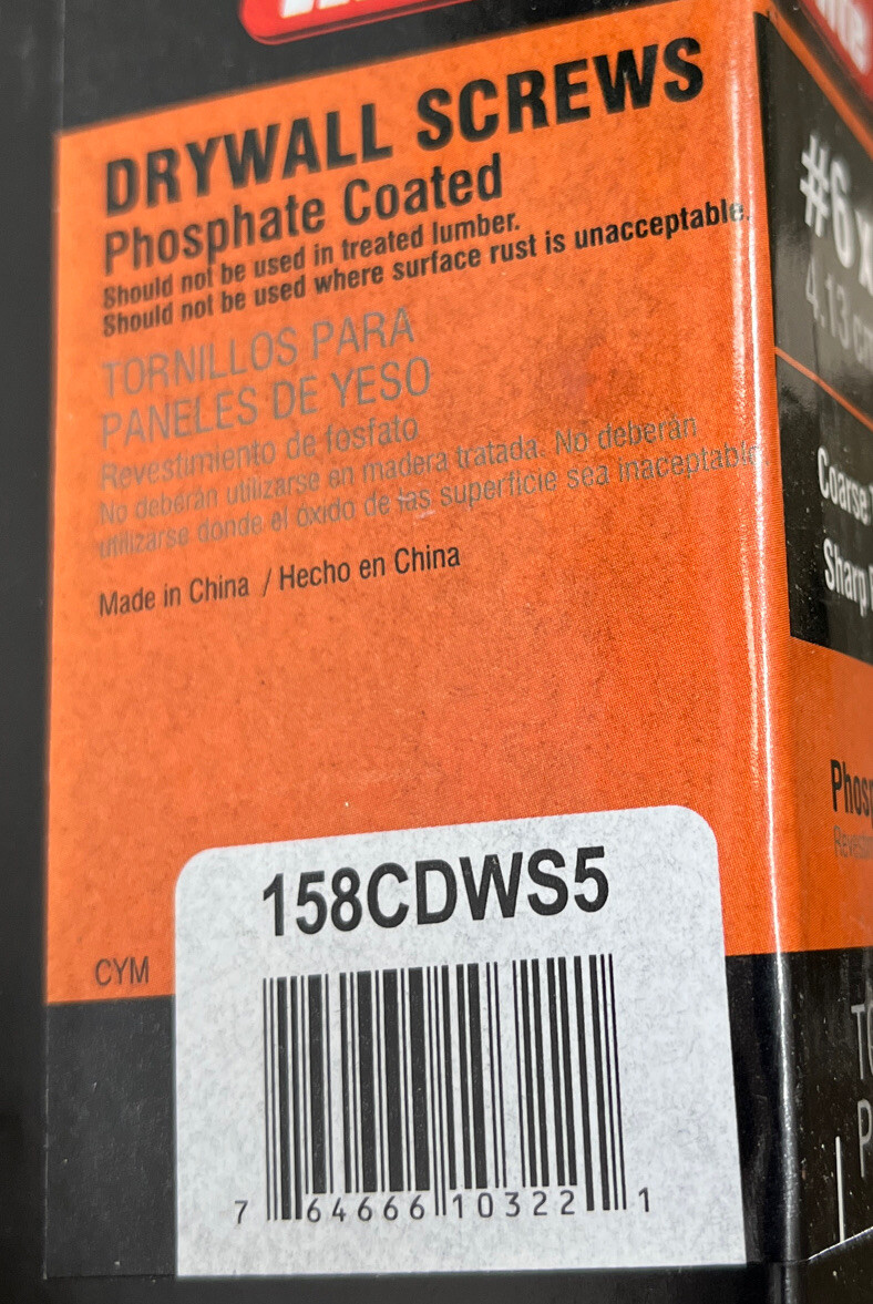[5 Pounds-945 Screws]GRIP-RITE Drywall Screws #6 x 1 5/8” Philips Coarse Thread gallery