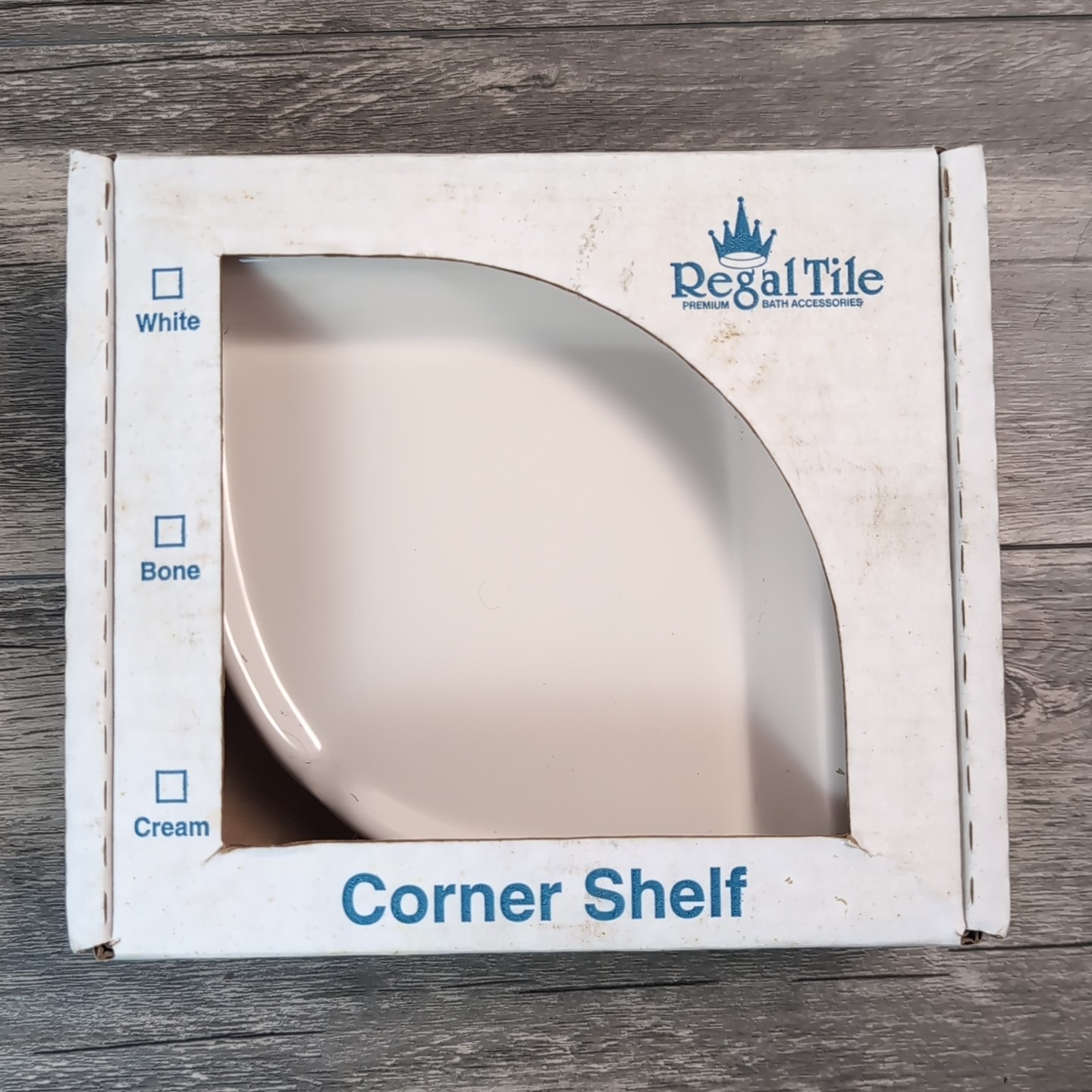 Ceramic Cream Corner WALL Mount Shower Bathroom Shelf Soap NEW Regal Title Co. gallery