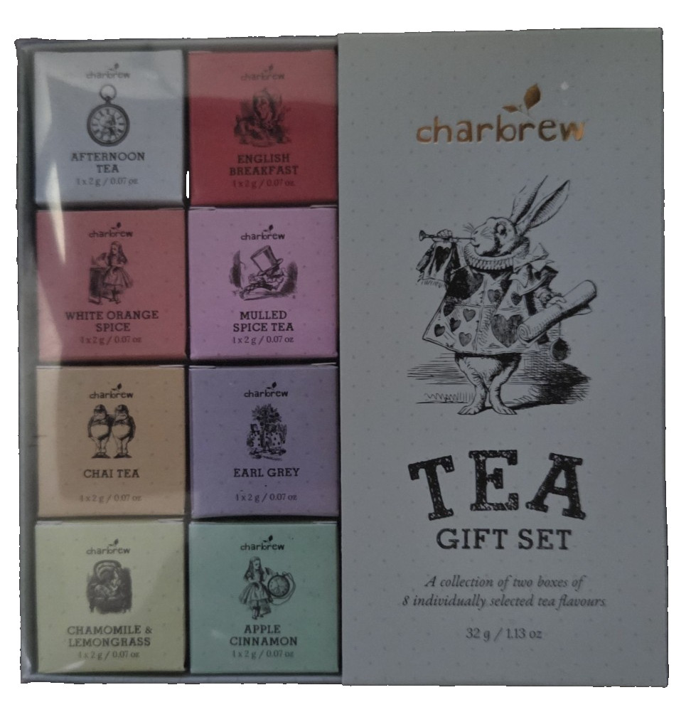 Charbrew Tea Gift Set - 16 Individual Cup Brews (2 Each of 8 Flavors) SEALED NEW gallery