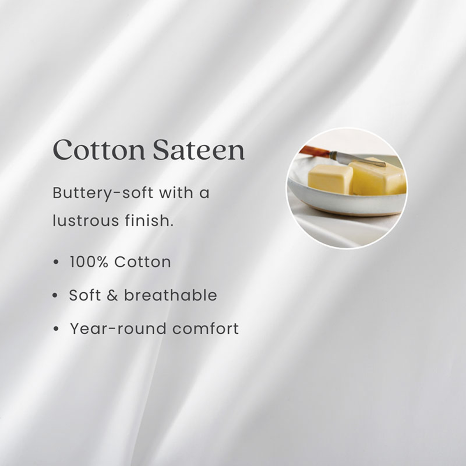Classic Smooth Wrinkle-Free Sateen Featherbed Cover - White, Twin XL... gallery