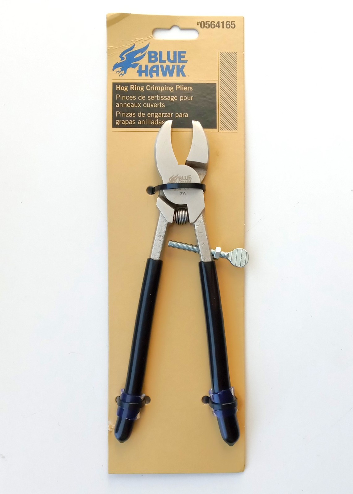 Blue Hawk Hog Ring Pliers 9.35" Gray/Steel Rubber Grips For Chain Link 05641565 gallery