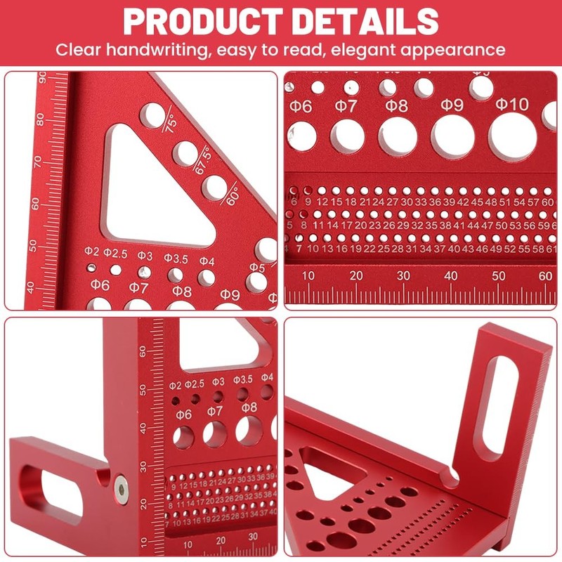 3D Multi-Angle Measuring Ruler Carpenter Square Layout Tool for Woodworking gallery