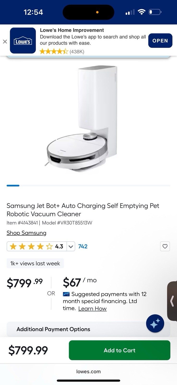 SAMSUNG Jet Bot+ Robot Vacuum Cleaner with Clean Station, Automatic Emptying gallery
