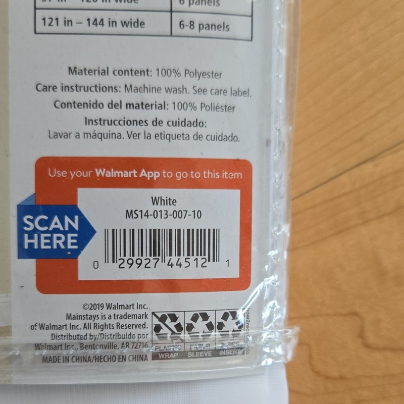 Mainstays Sheer Panel White Polyester Curtain 59x63 in Rod Pocket gallery
