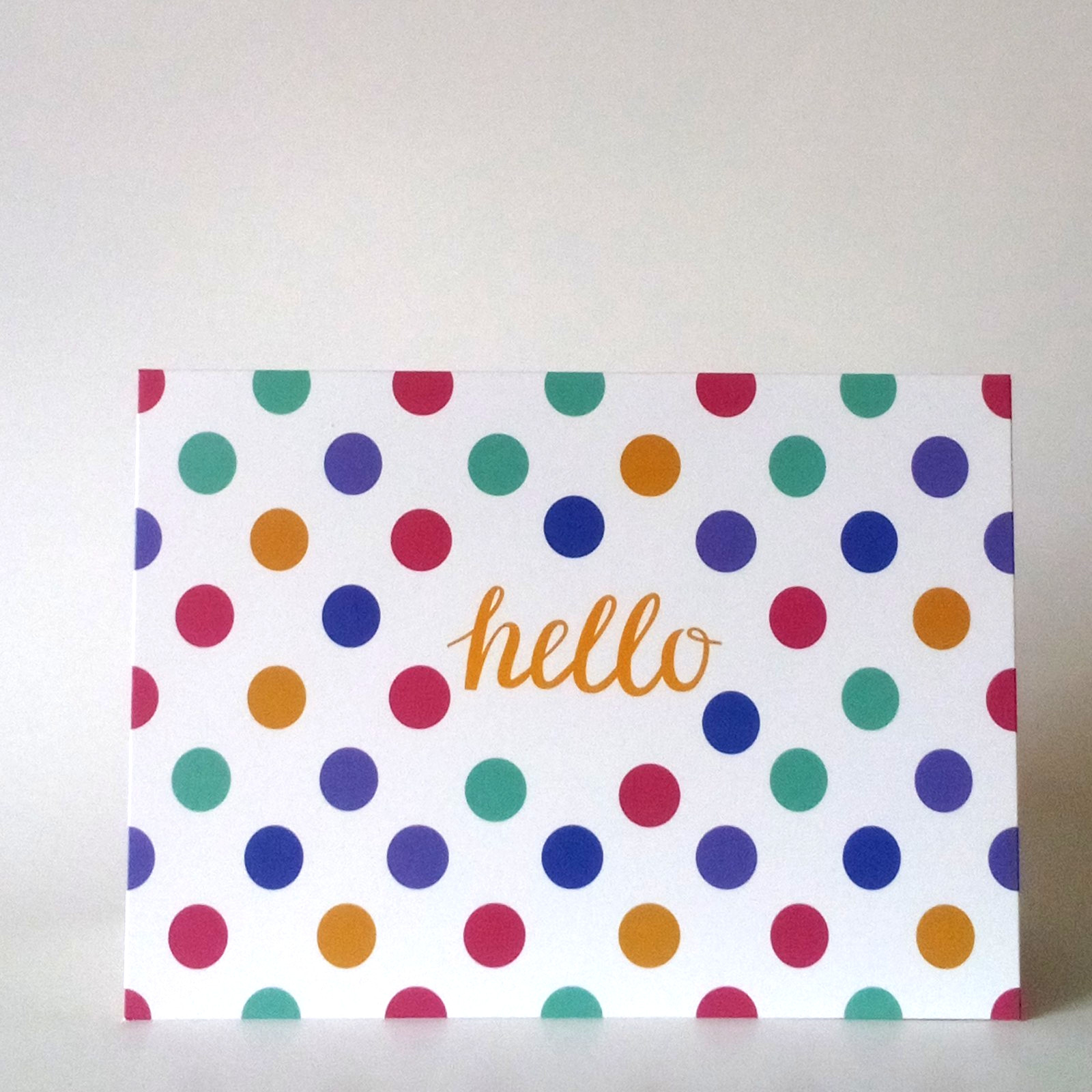 All Occasion Greeting Card, Hello, Colorful Dots, Blank Inside 5x7, w Envelope gallery