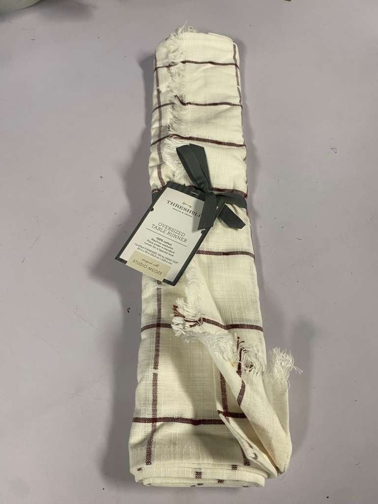 90 X 20 Cotton Windowpane Table Runner - Threshold Designed with Studio McGee gallery