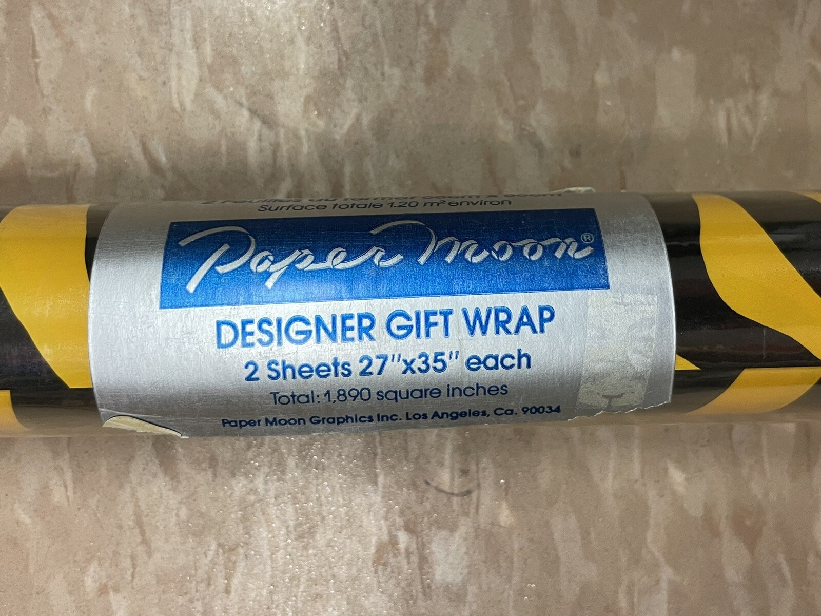 Wrapping Paper Gift Wrap Stripes Animal Lion Tiger Vintage Paper Moon NEW SEALED gallery