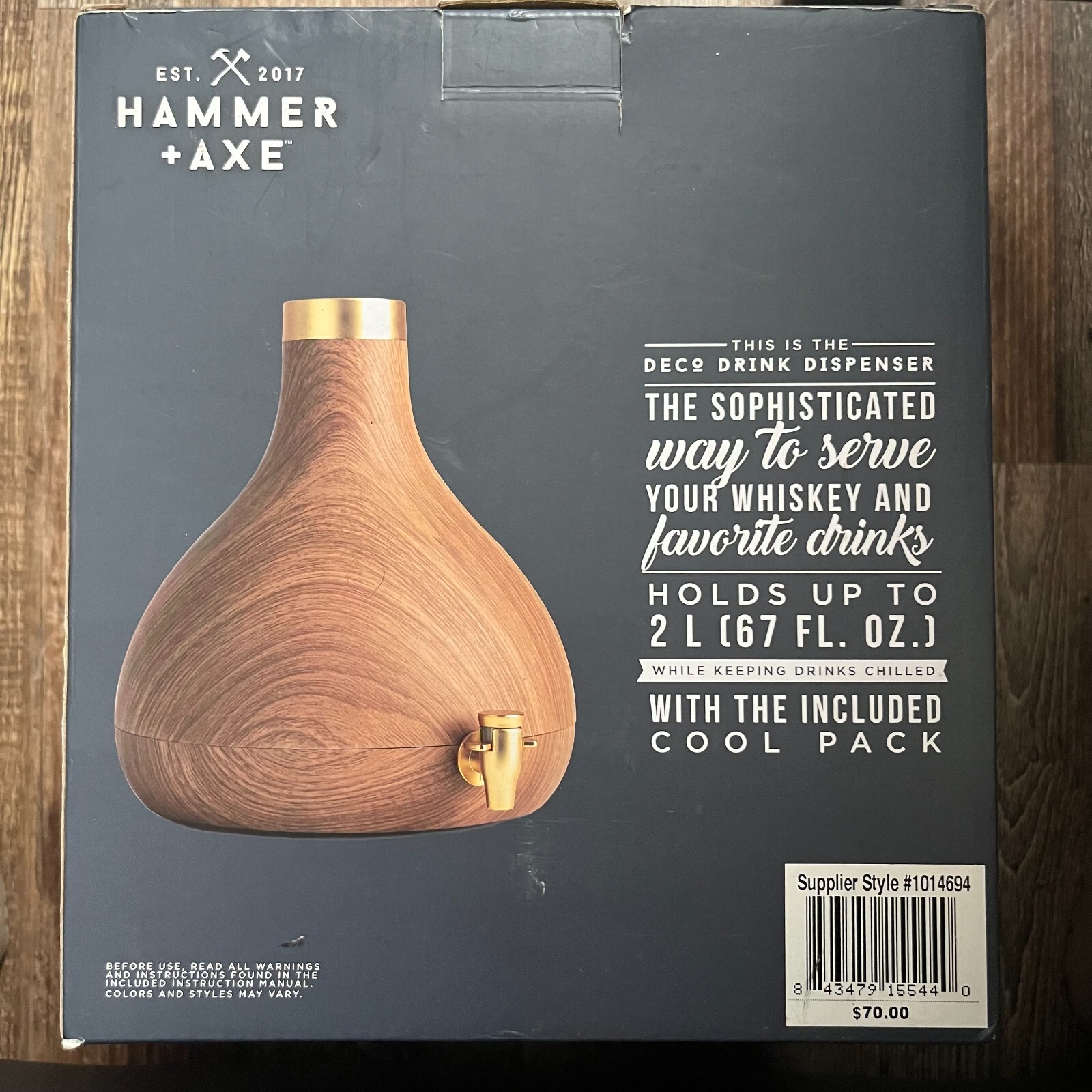 Hammer & Axe Deco GOURD Drink Dispenser w/Cooling Pack 2 Liter, 67 FL oz gallery