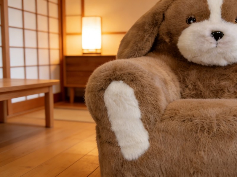 Furry Dog Couch Inflatable Premium Plush Sofa Single Lounge Chair - Living Room gallery