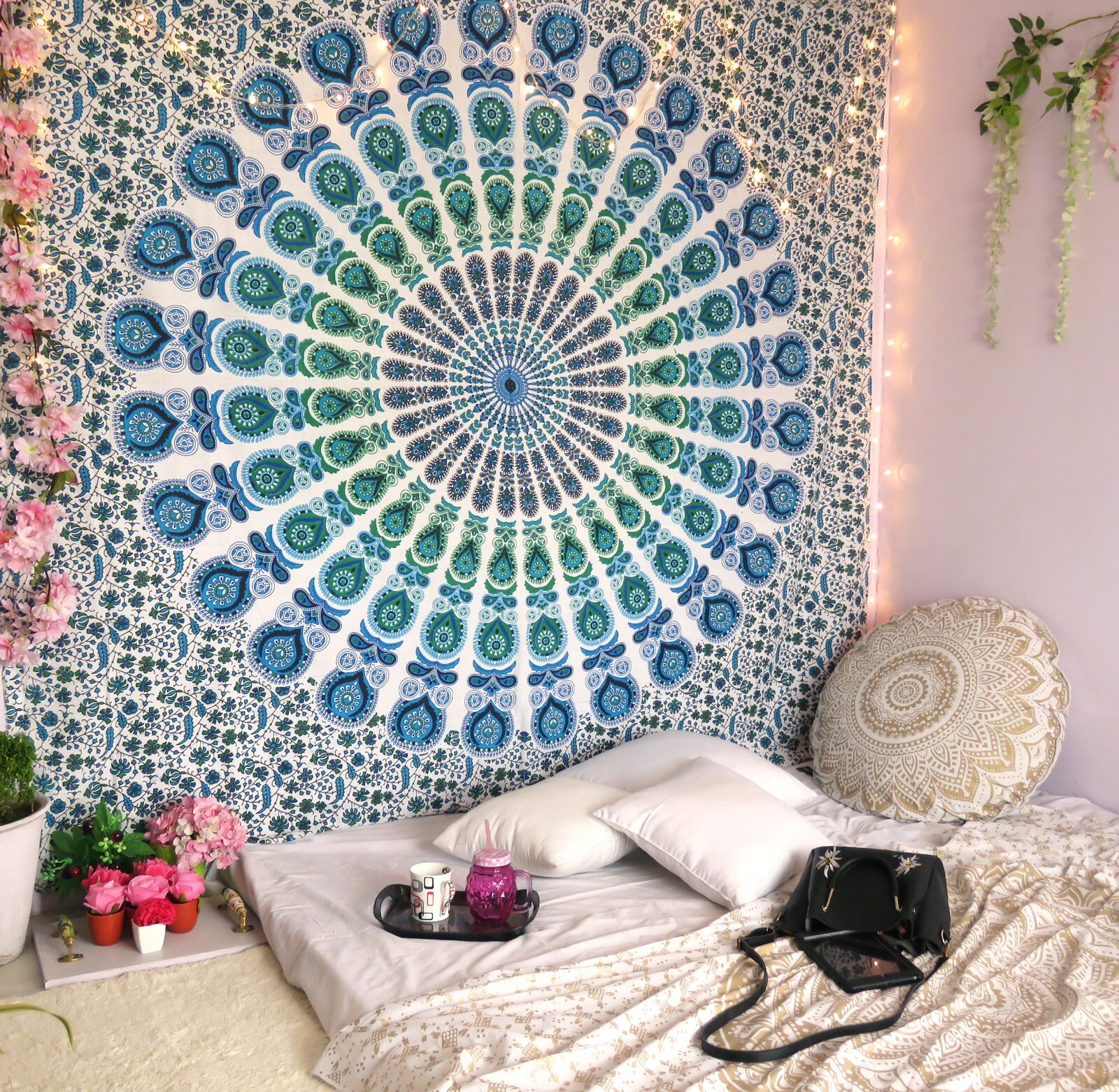 Mandala Tapestry Wall Hanging Room Home Decor Hippie Tapestries Queen Bedspread gallery