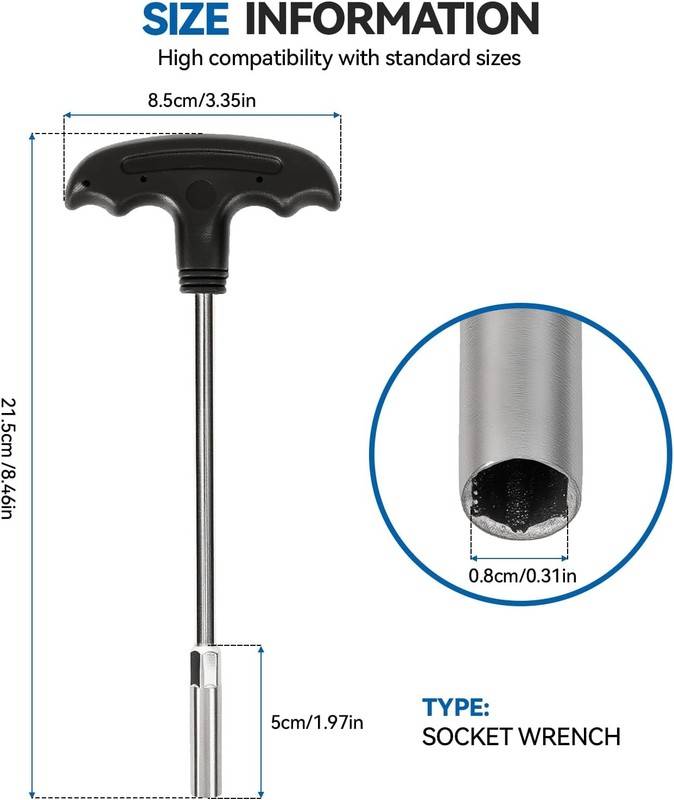 8" (8MM) Socket Wrench for Chainsaws, Trimmers and Blowers 5910 890 2420,Replace gallery