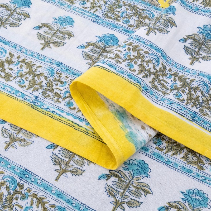 Hand Block Printed Tablecloth Cotton Table Cover Gift for Her Dining Tablecloth gallery