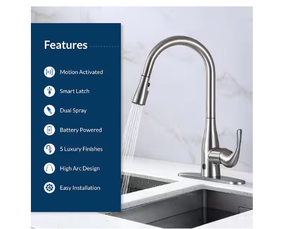 FLOW Single-Handle Pull-Down Sprayer Kitchen Faucet in Champagne Gold gallery