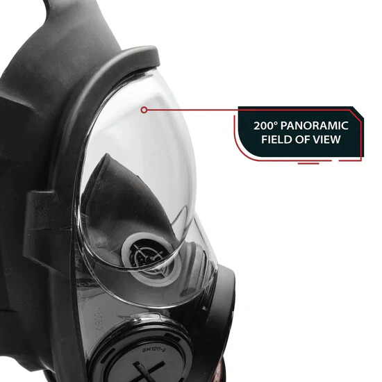 Parcil Safety NB-100 Gas Mask Full Face Respirator w/ 40mm Defense Filter gallery