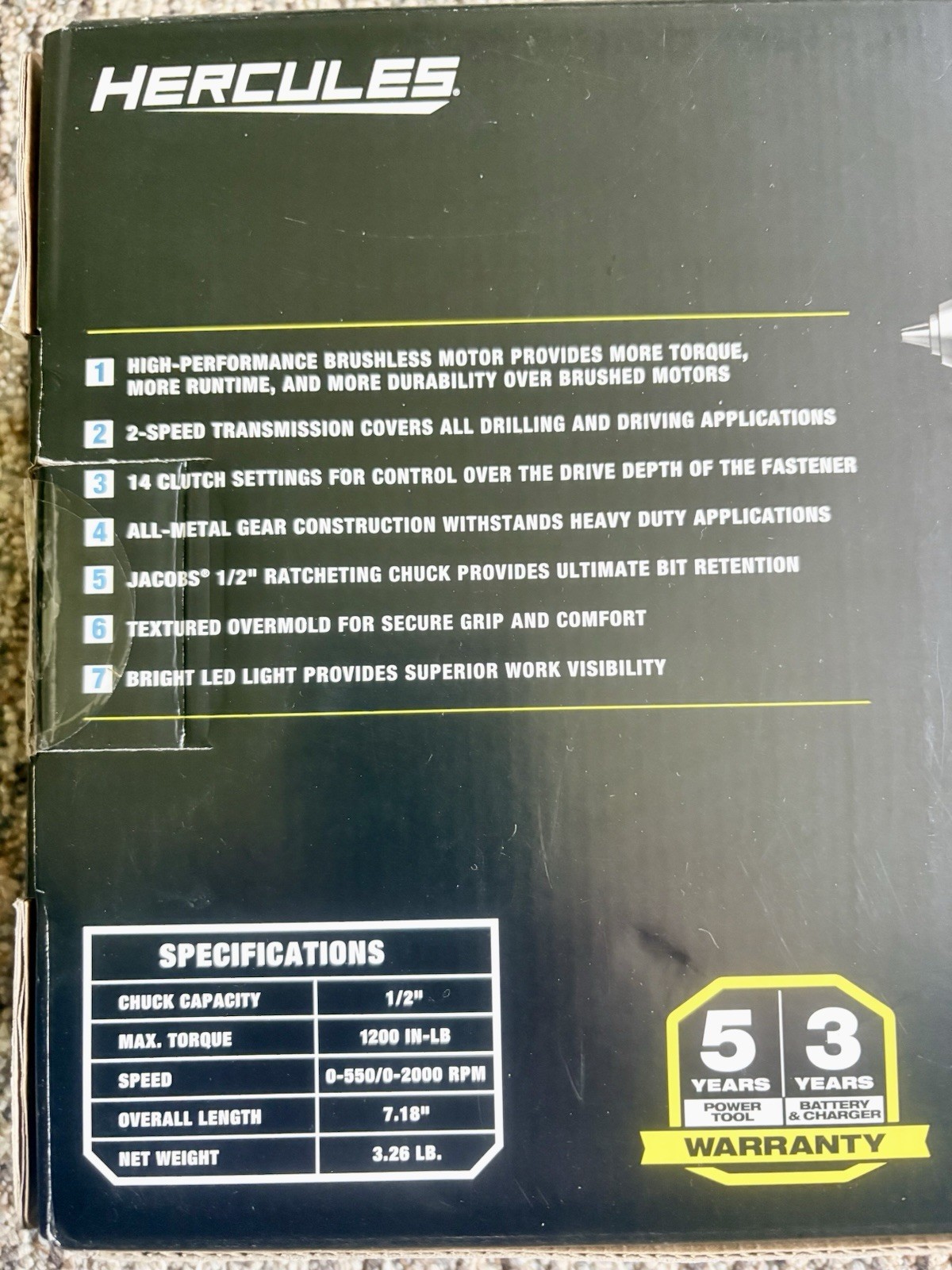 HERCULES 20V Brushless 1/2in Keyless Drill/Driver Kit HCB91K1 2Ah+Chgr gallery