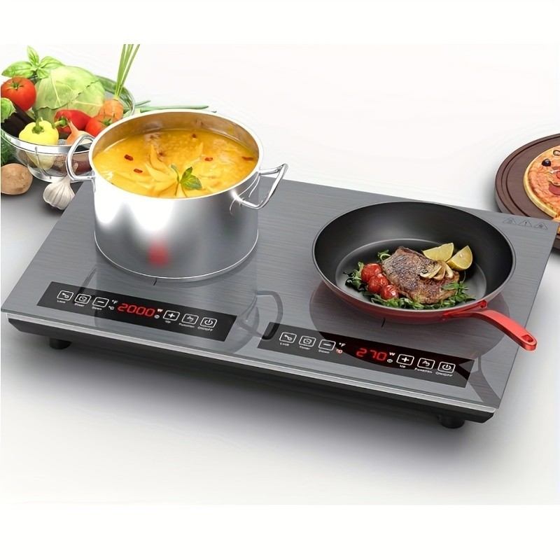 Induction Cooktop Electric Cooktop 2 Burner Glass Cooktop Stove 110V 4000W Touch gallery