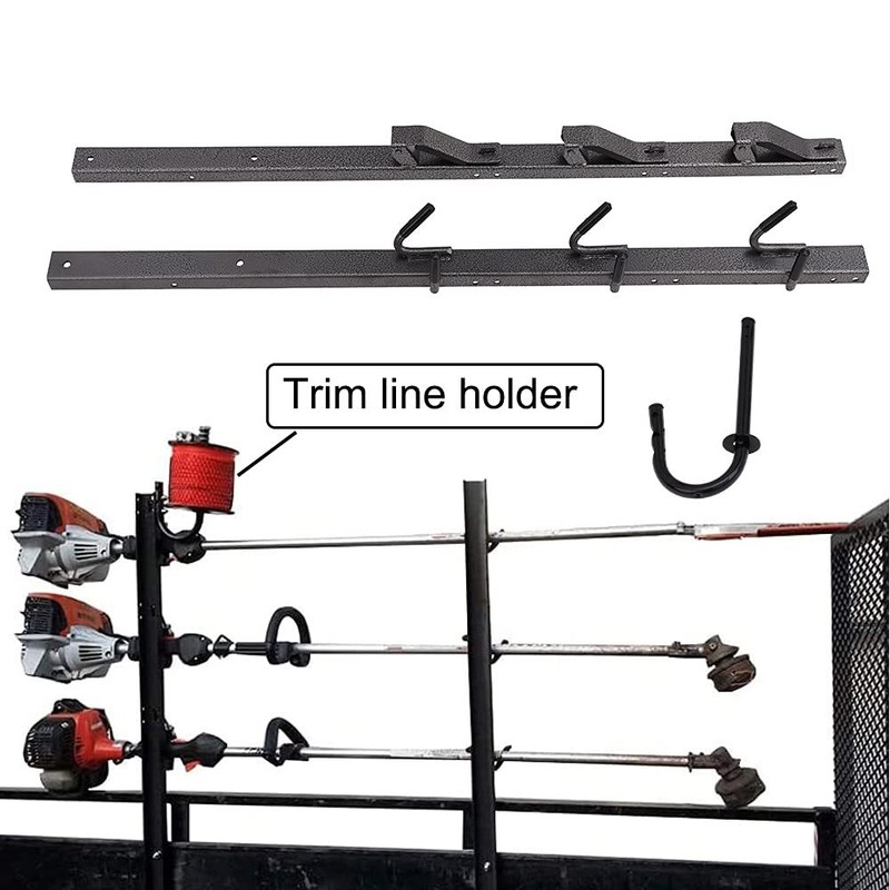 TIEWARDS 3-Place Weeder Trimmer Rack Holder for open Landscape Trailer Lockable gallery