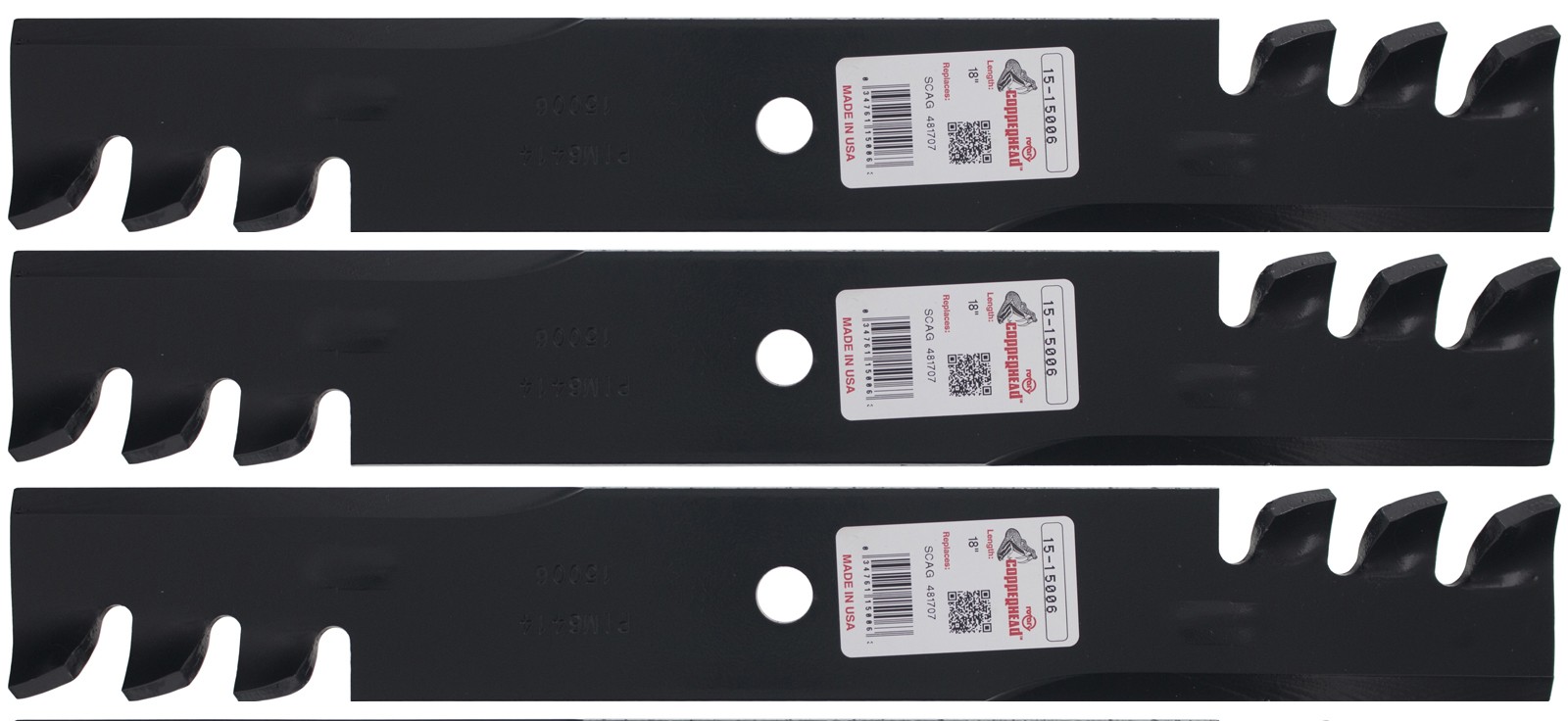 3 Rotary® High Lift Mulching Blades for Lesco® 50125 50140 36" 52" Deck gallery