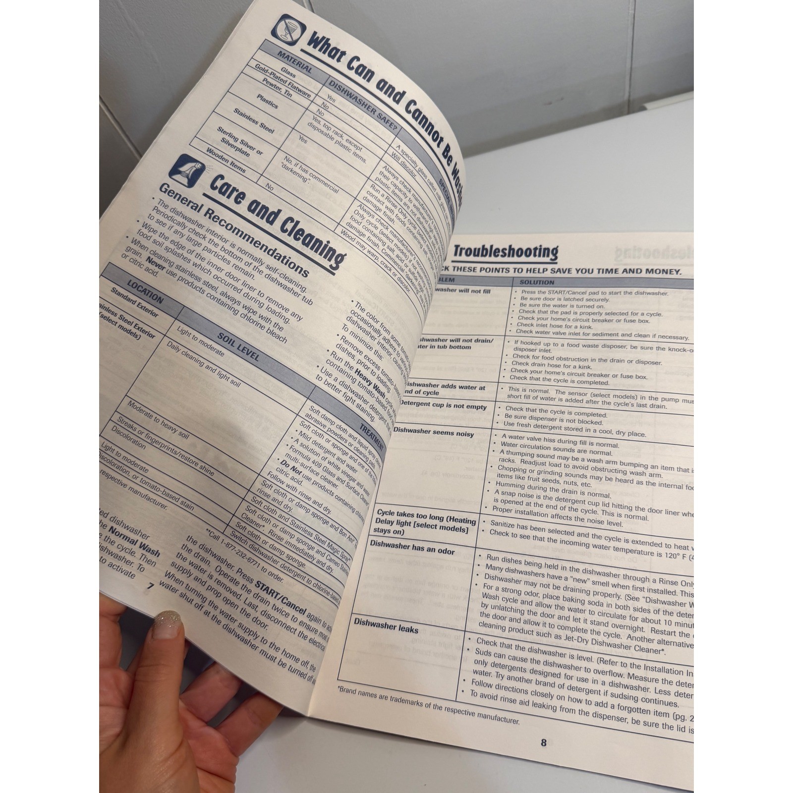 VTG Maytag Dishwasher Use Care Guide Manual MDB-7 White Blue Paper Booklet 2004 gallery