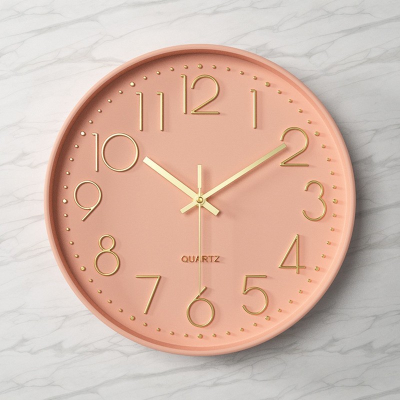 Modern Wall Clock 25cm Silent Running 3D Raised Numbers for Living Room gallery