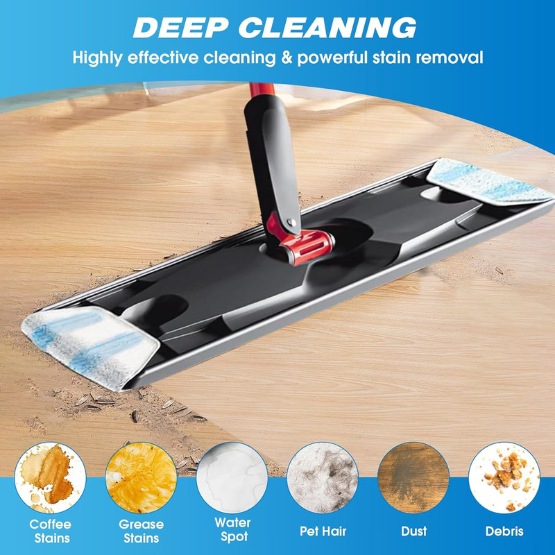 Reusable Microfiber Mop Pads Compatible with O Cedar H2Pro Flat Mop System, H.. gallery