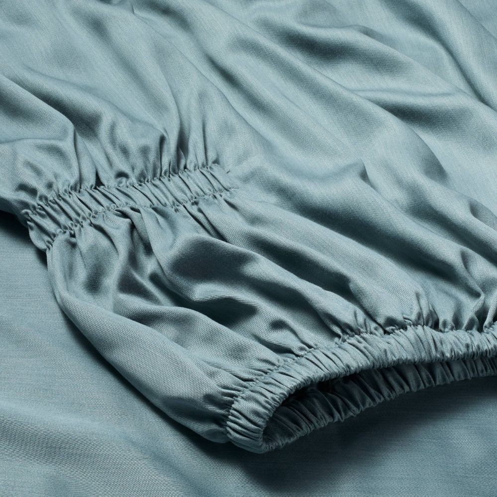 Queen 400 Thread Count Rayon from Bamboo Sheet Set Light Teal Blue gallery