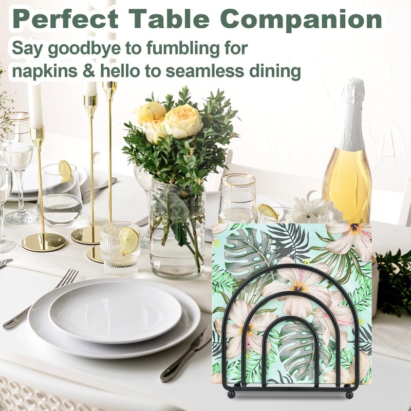 Metal Napkin Holder for Table No Assembly Matte Black Paper Napkin Holders for gallery