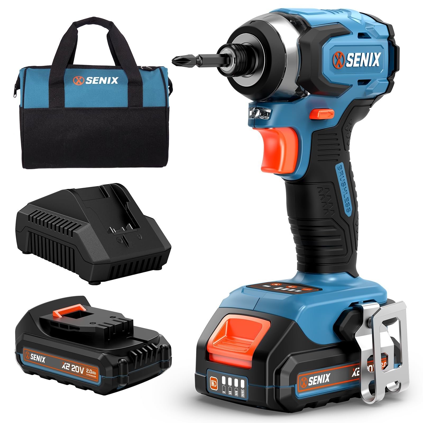 SENIX X2 20 Volt Max* 1/4-Inch Cordless Brushless Impact Driver Kit PDIX2-M2 gallery