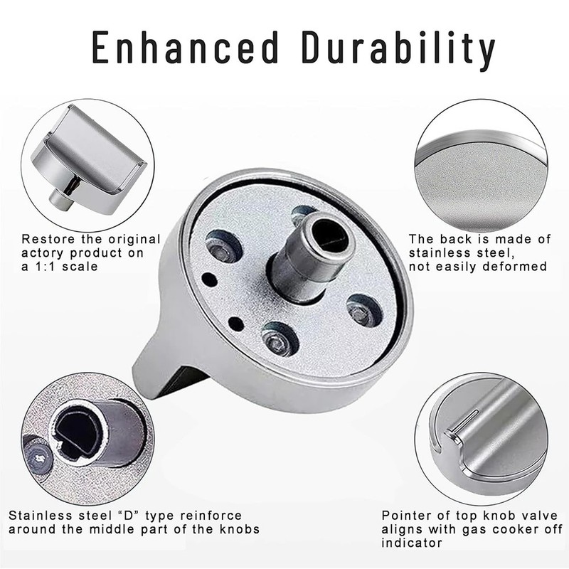 Set of 5 Range Knobs For Whirlpool W10698166 W10594481 Range/Stove Knobs gallery