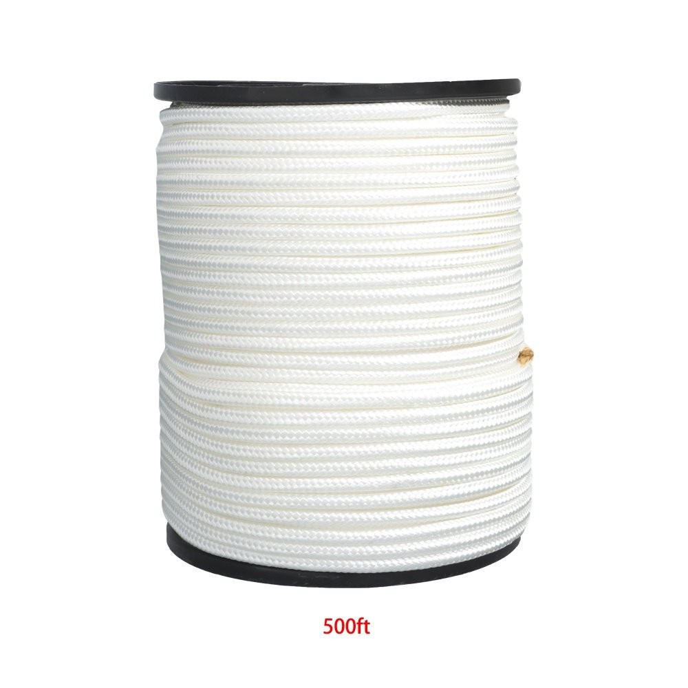 3/8" Nylon Rope 500FT Solid Braid High UV and Abrasion Resistance Industrial