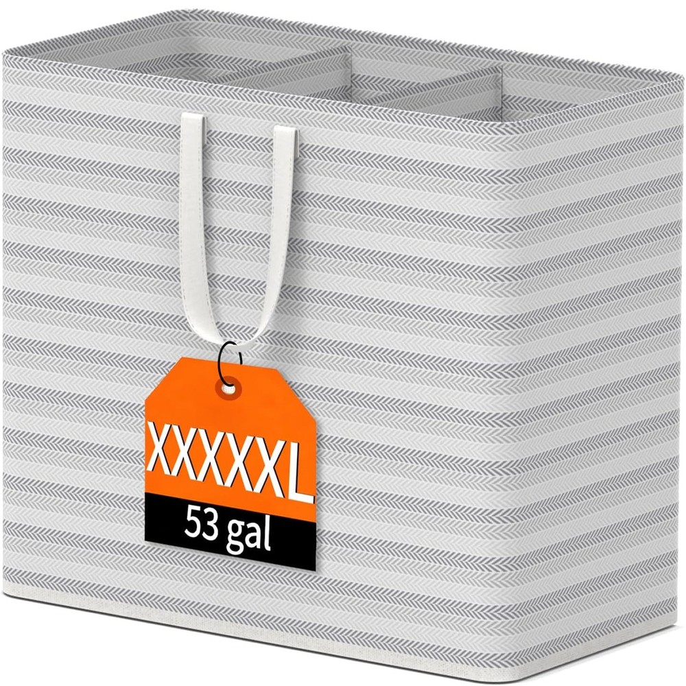 200L Laundry Hamper 3 Section Collapsible Laundry Basket Dirty Clothes Hampers