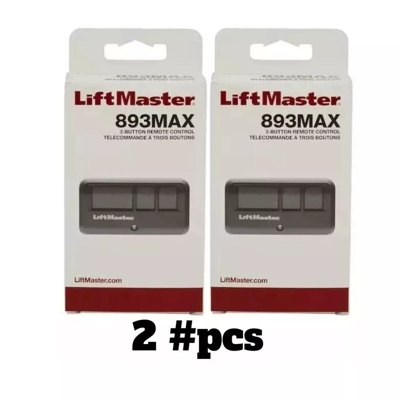 2 Pack LiftMaster 893MAX 3 Button Visor Remote Control Garage Door Opener gallery