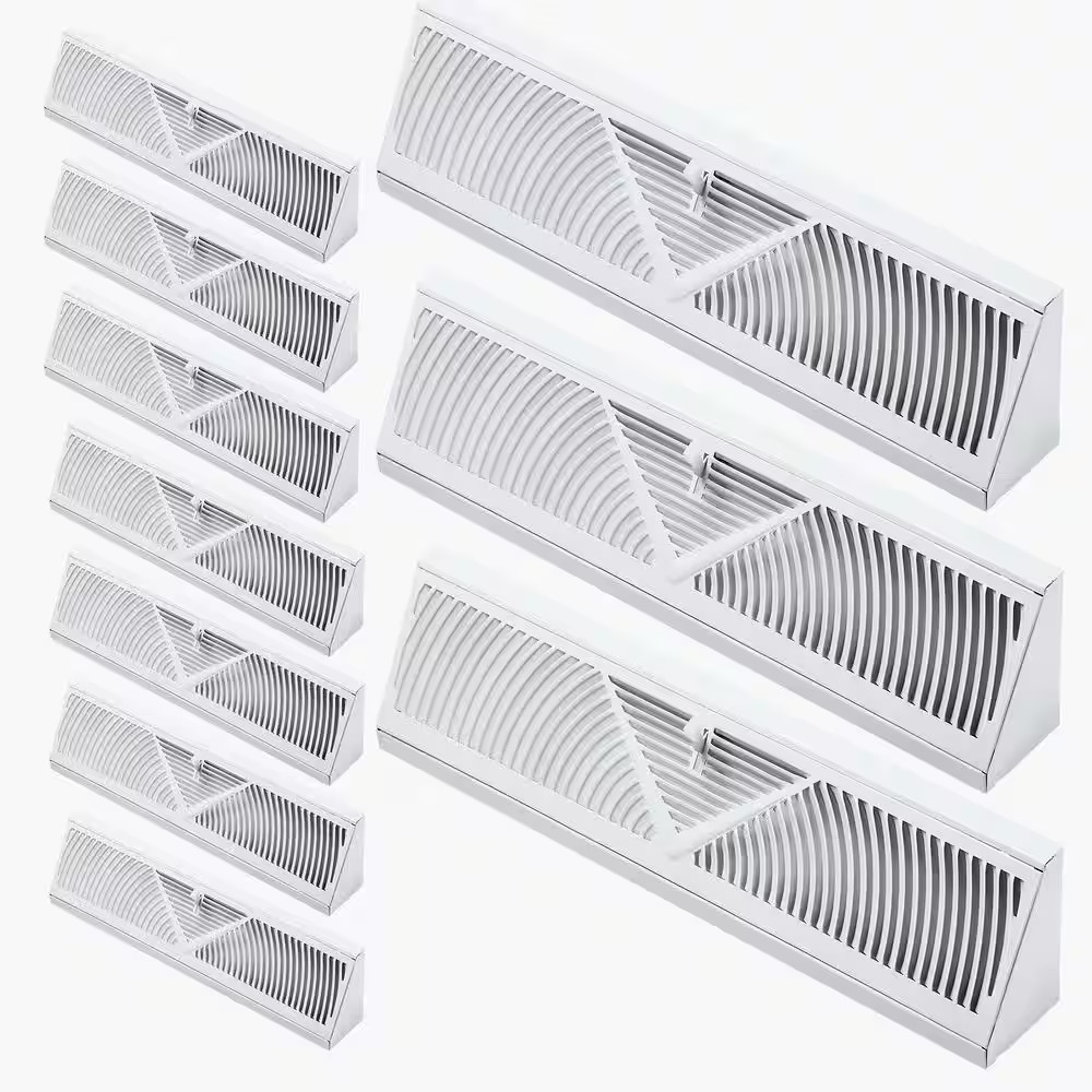 18 In. X 5 In. Floor Registers, 10-Pack Baseboard Registers, HVAC Iron Floor Ven gallery
