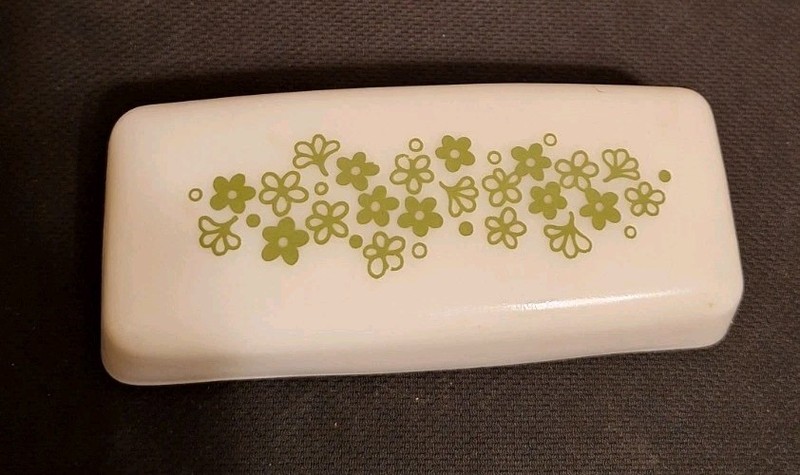 Vintage Pyrex Replacement lid Spring Blossom Crazy Daisy Butter Dish top only gallery