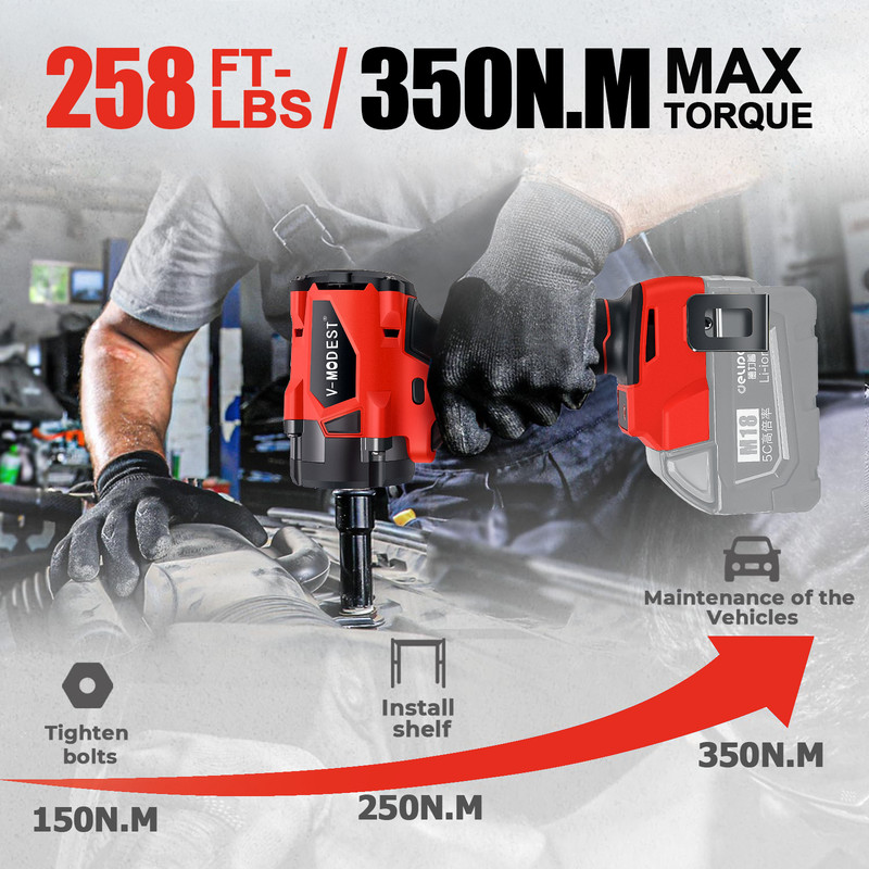 Compatible Milwaukee M18 Fuel 18V Battery Brushless Cordless 1/2" Impact Wrench gallery