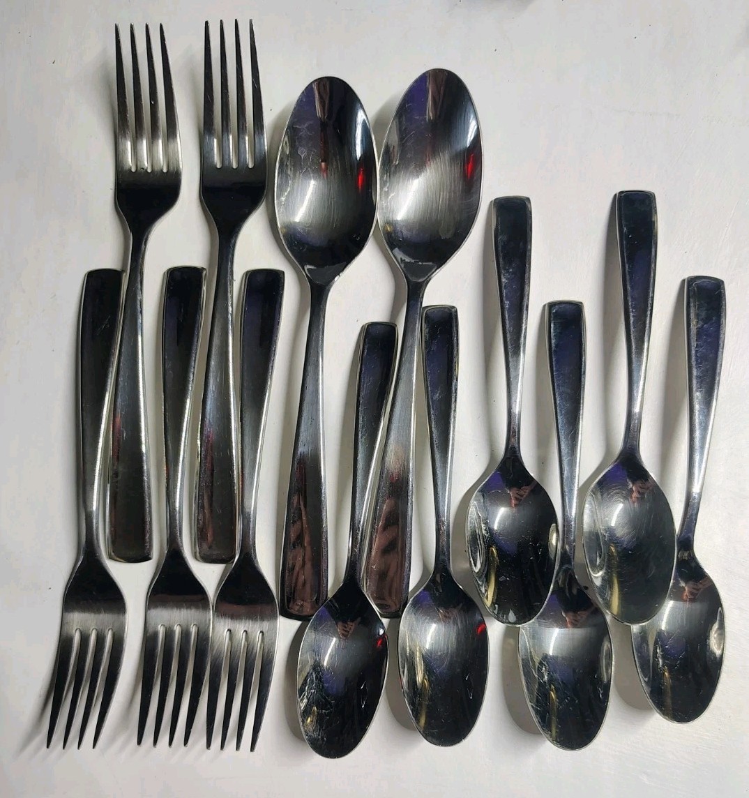 ARGENT ORFEVRES ASPEN STAINLESS FLATWARE 13 Pc gallery