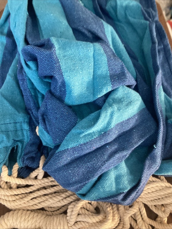 Portable Hammock Polyester & Cotton Blend. Suitable for Indoor or Outdoor Use gallery