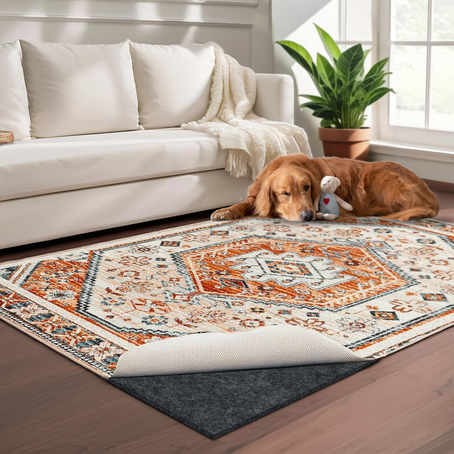 100% Waterproof Rug Pad, 7X9 Ft Area Rug Non-Slip Rug Pads, Carpet Pads for All gallery