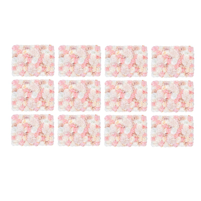 Flower Wall Panel Artificial Flower Wall Backdrop Flower Decoration 12 Pcs gallery
