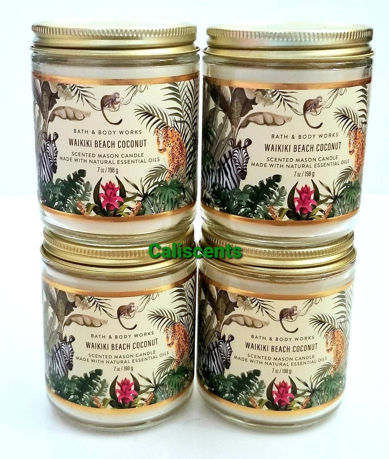 Bath & Body Works WAIKIKI BEACH COCONUT 7 oz Candles NEW X4 Burns 25-45 Hours gallery