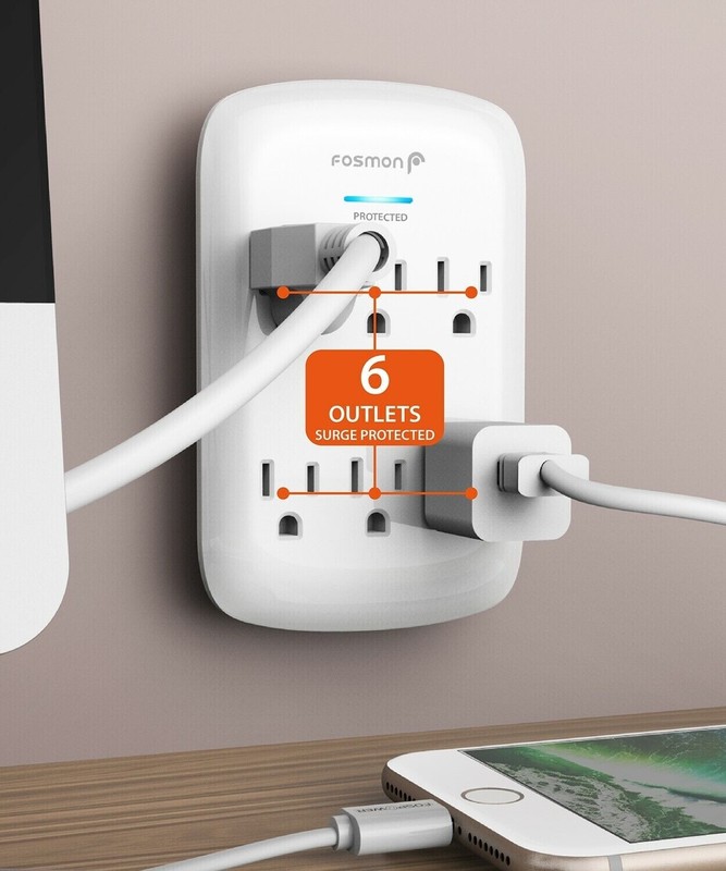 6 Outlet Extender Surge Protector Multi Plug Wall Adapter Tap 1200J [ETL Listed] gallery