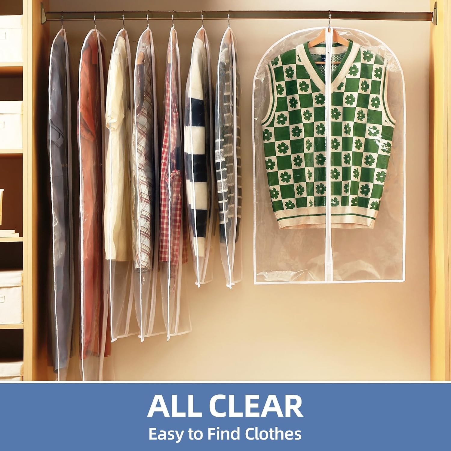 40"All Clear Garment Bags for Hanging Clothes 12 Packs Suit for Closet Storage gallery