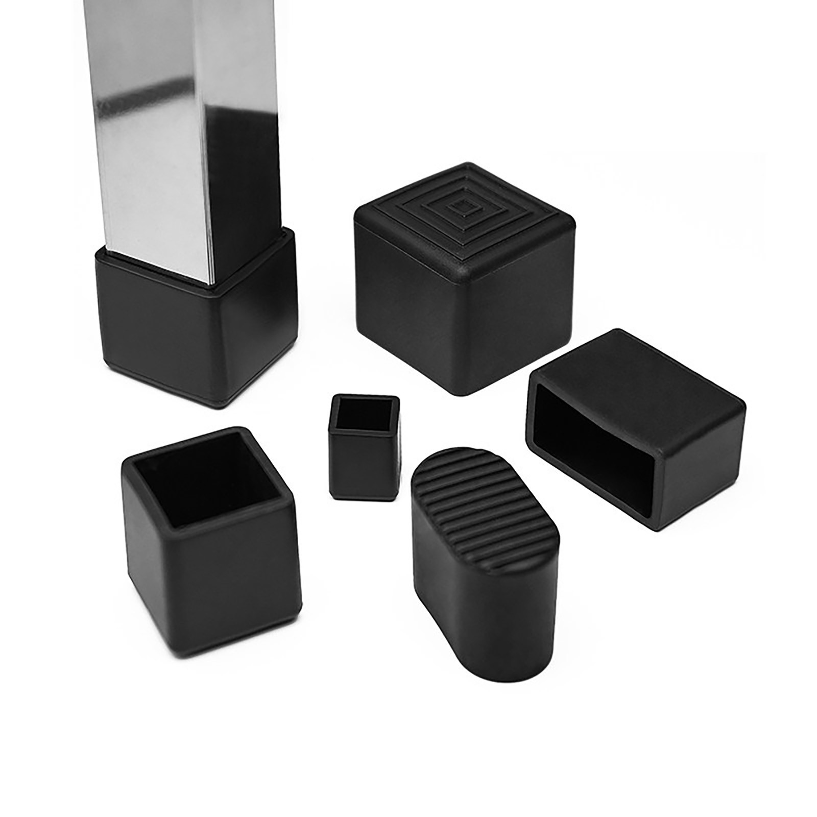 Round Square Rectangular Rubber End Caps Furniture Feet Chair Leg Protectors gallery