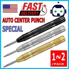 Automatic CENTER PUNCH Tool Adjustable Spring Loaded Super Strong Metal Drill
