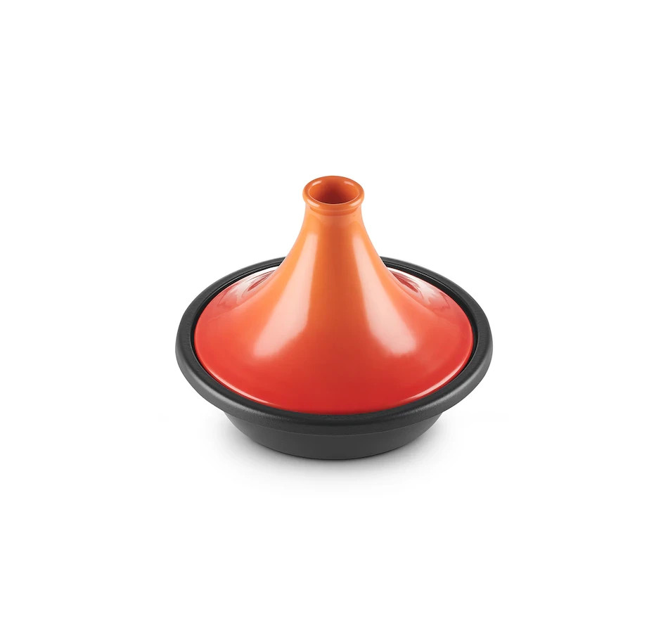 Le Ceuset Enamelled Cast Iron base and Stoneware Lid Moroccan Tagine Flame gallery