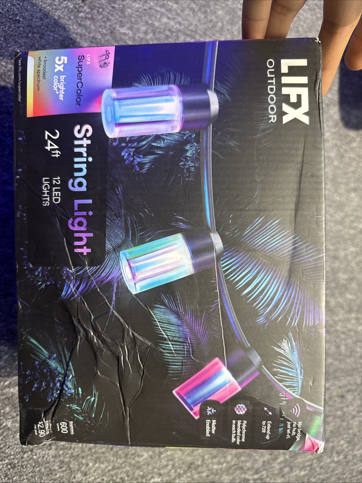 LIFX Outdoor String Light 24ft 12 LED SuperColor Polychrome – New, Open Box gallery