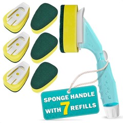 Dish Sponge with Handle – High-Density Absorbent Dish Washing Brush with Hand…