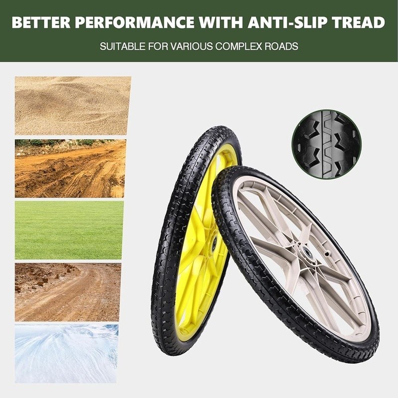 20 Inch Flat Free Tire Solid Airless Wheelbarrow Utility Cart Heavy Duty New gallery
