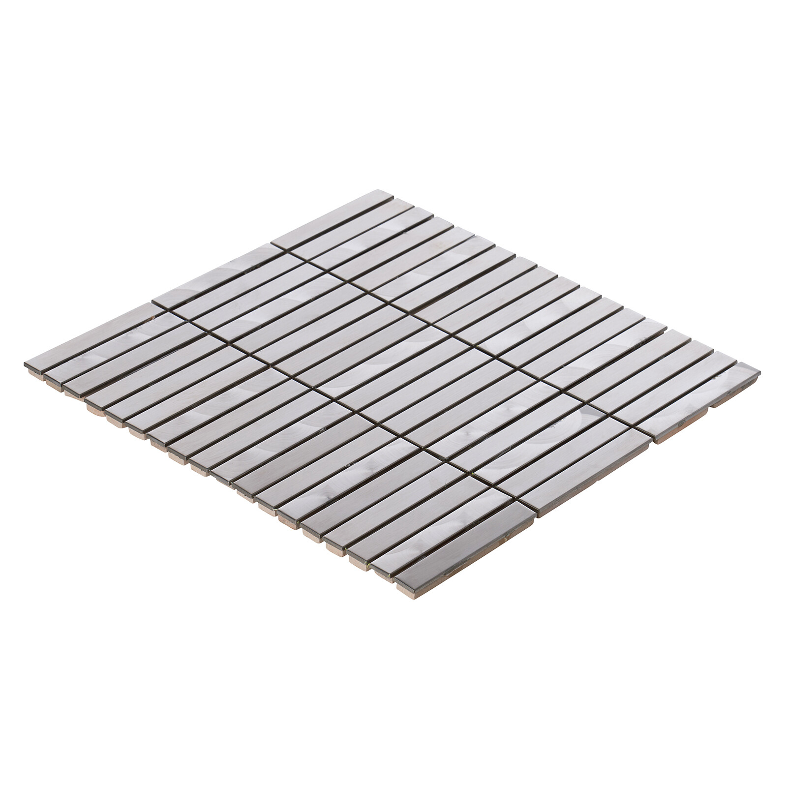 Brushed Nickle Stainless Steel Metallic Swirling Effect Mosaic Tile Backsplash gallery